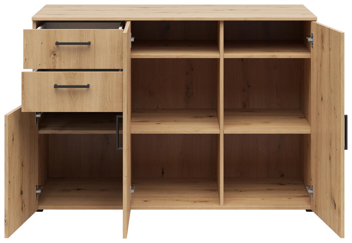 Komód Cabinet - Artisan tölgy, Modern, faalapú anyag (120/83/52cm)