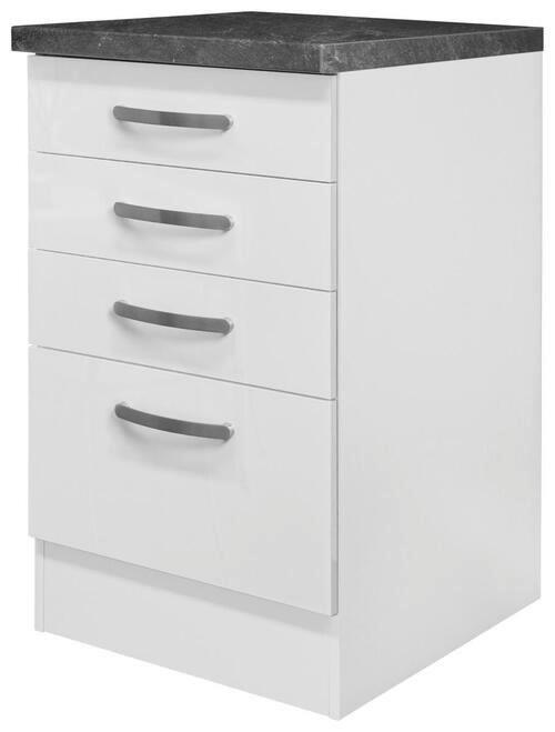 Küchenunterschrank Alba B: 50 cm Weiß/Schiefer mit Laden