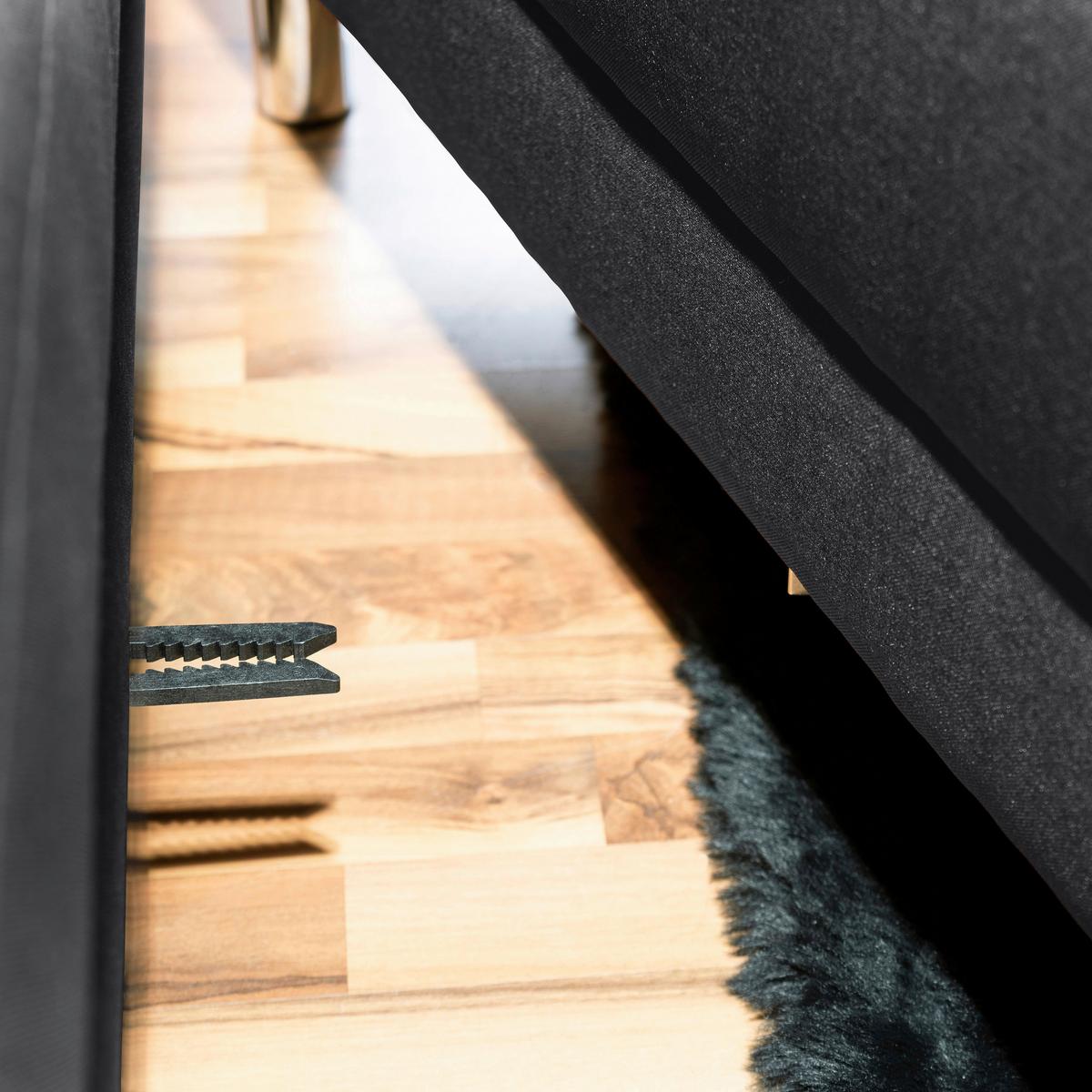 Ecksofa mit Schlaffunktion Just Fashion Graphitfarben - Chromfarben/Graphitfarben, KONVENTIONELL, Textil (152/230cm) - Max Winzer