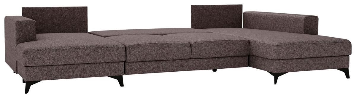 Harvey Braun U: 156x339x190 cm - Schwarz/Braun, Design, Textil (156/339/190cm) - Livetastic