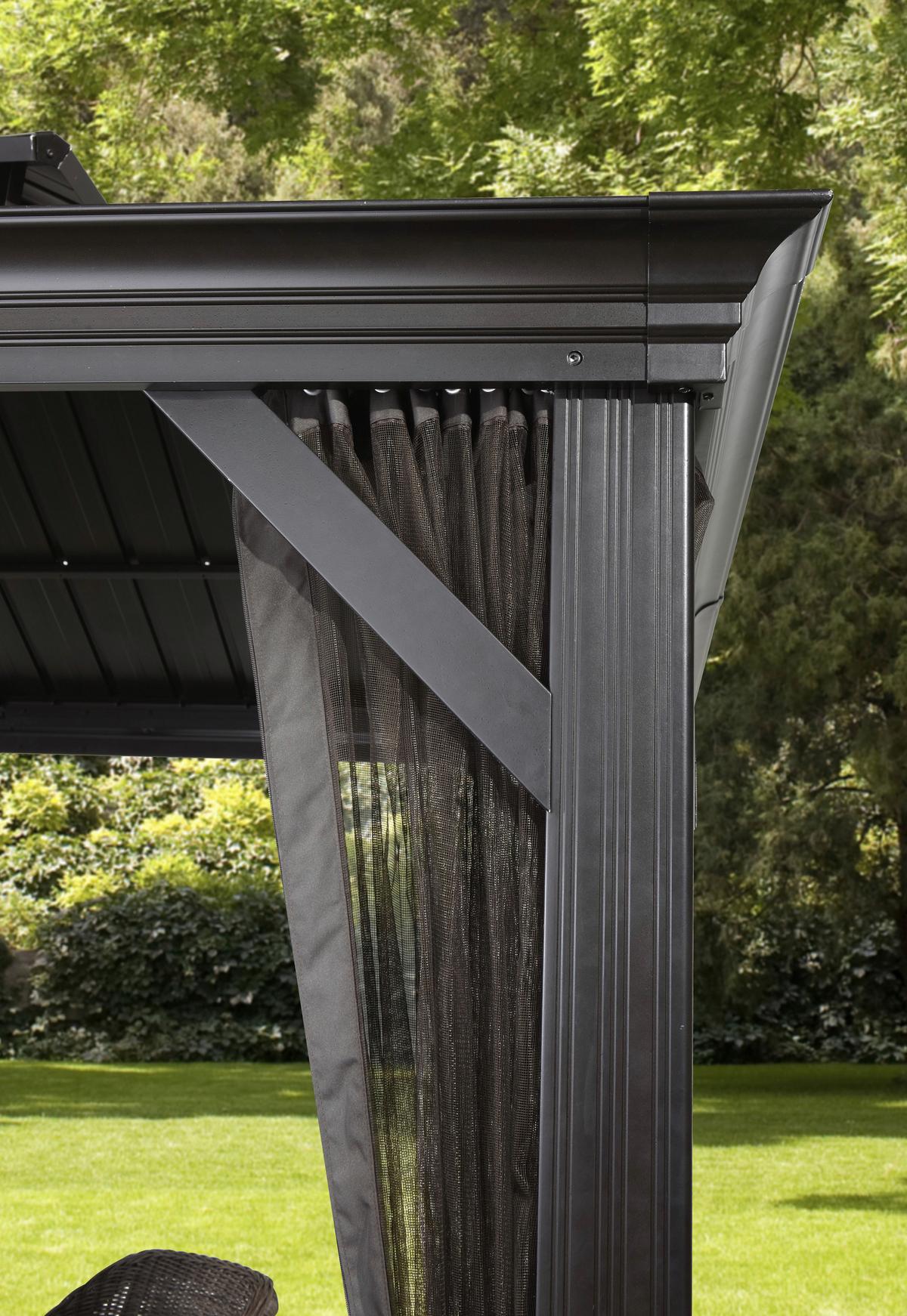 Pavillon Messina 369x298 cm Wetterfest Gartenpavillon - Anthrazit, Basics, Metall (369/291/298cm)