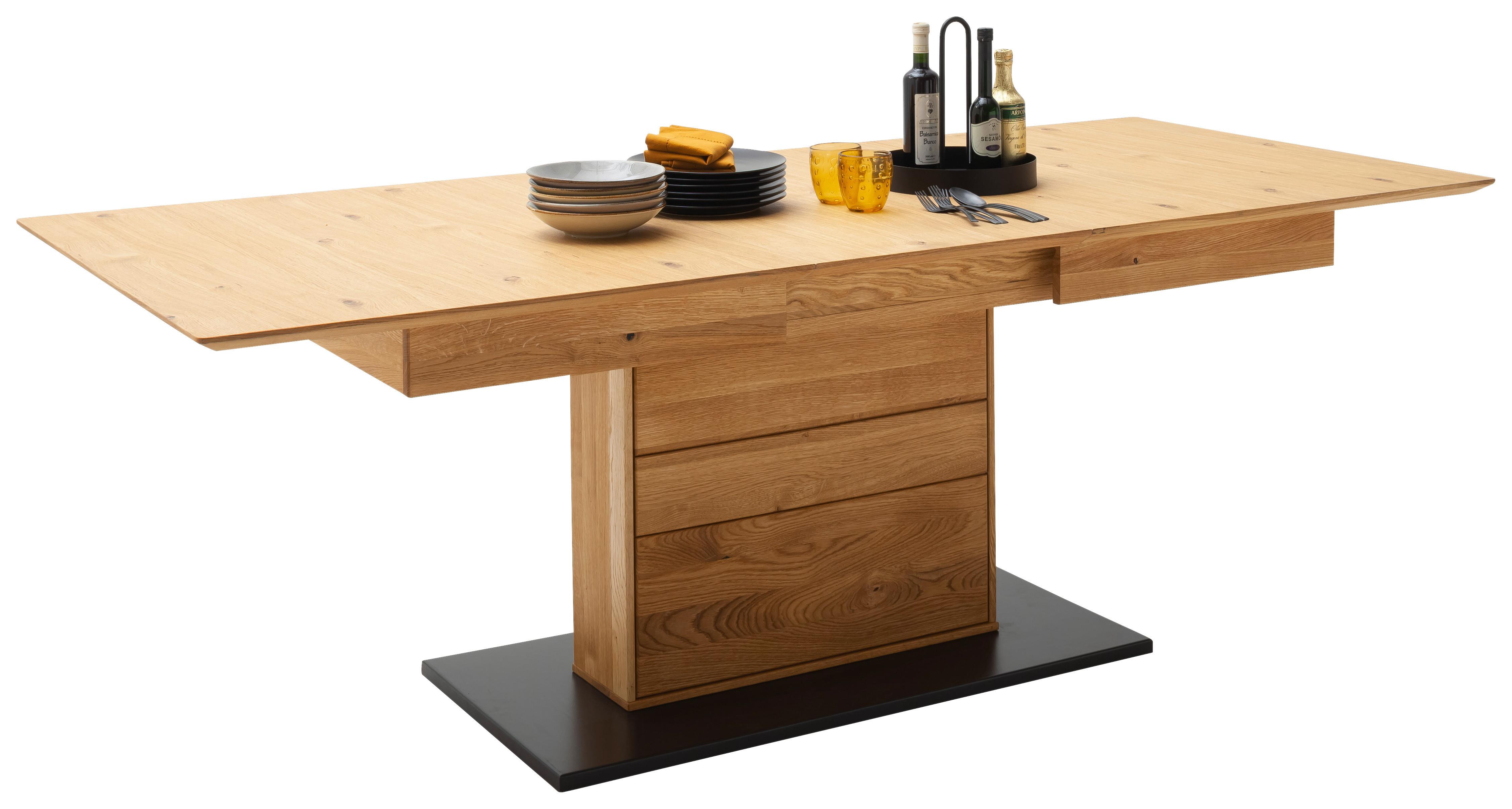 Esstisch Ausziehbar Wildeiche Como 180-230/100 Cm - Wildeiche/Anthrazit, Natur, Holz/Holzwerkstoff (180-230/100/77cm) - MID.YOU