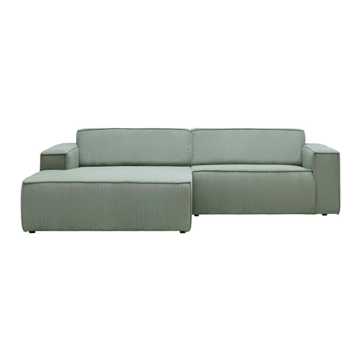 Rohová sedačka LOFT, ľavá, svetlozelený menčester - čierna/svetlozelená, Modern, textil/plast (172/75/265cm) - Mömax