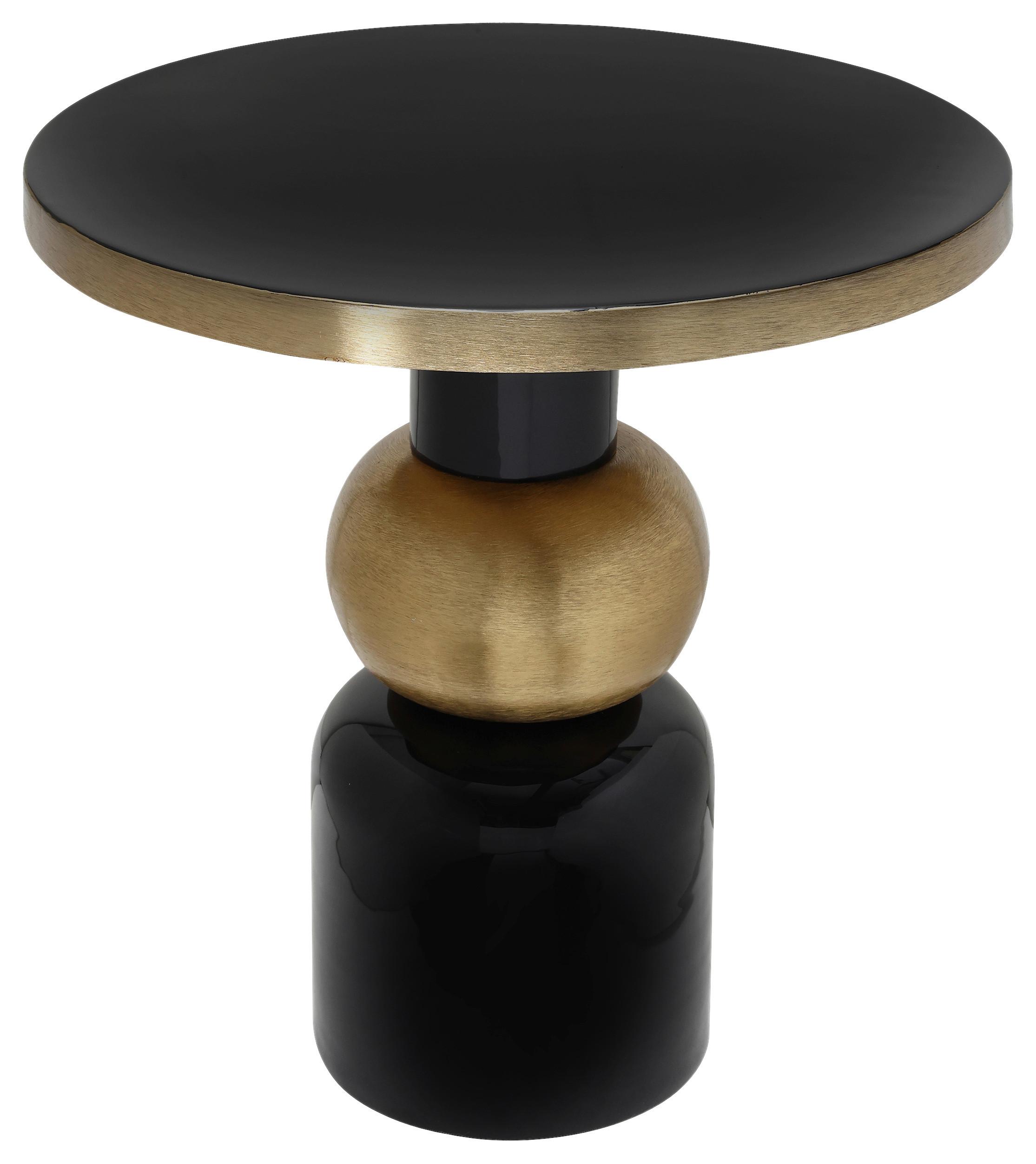 ODKLÁDACÍ STOLEK ART DECO - černá/barvy zlata, Design, kov (51/53cm) - MID.YOU