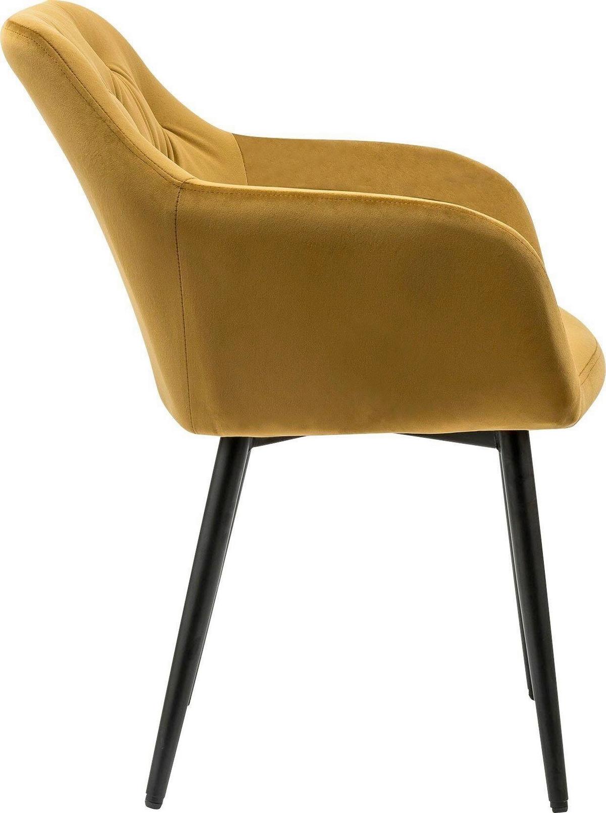 Armlehnstuhl Gelb B: 61 Cm - Gelb/Schwarz, MODERN, Textil/Metall (61/85/45cm) - Livetastic