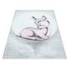 Kinderteppich Rehkitz Pink Bambi 80x150 cm - Hellrosa/Hellgrau, Trend, Textil (80/150cm)