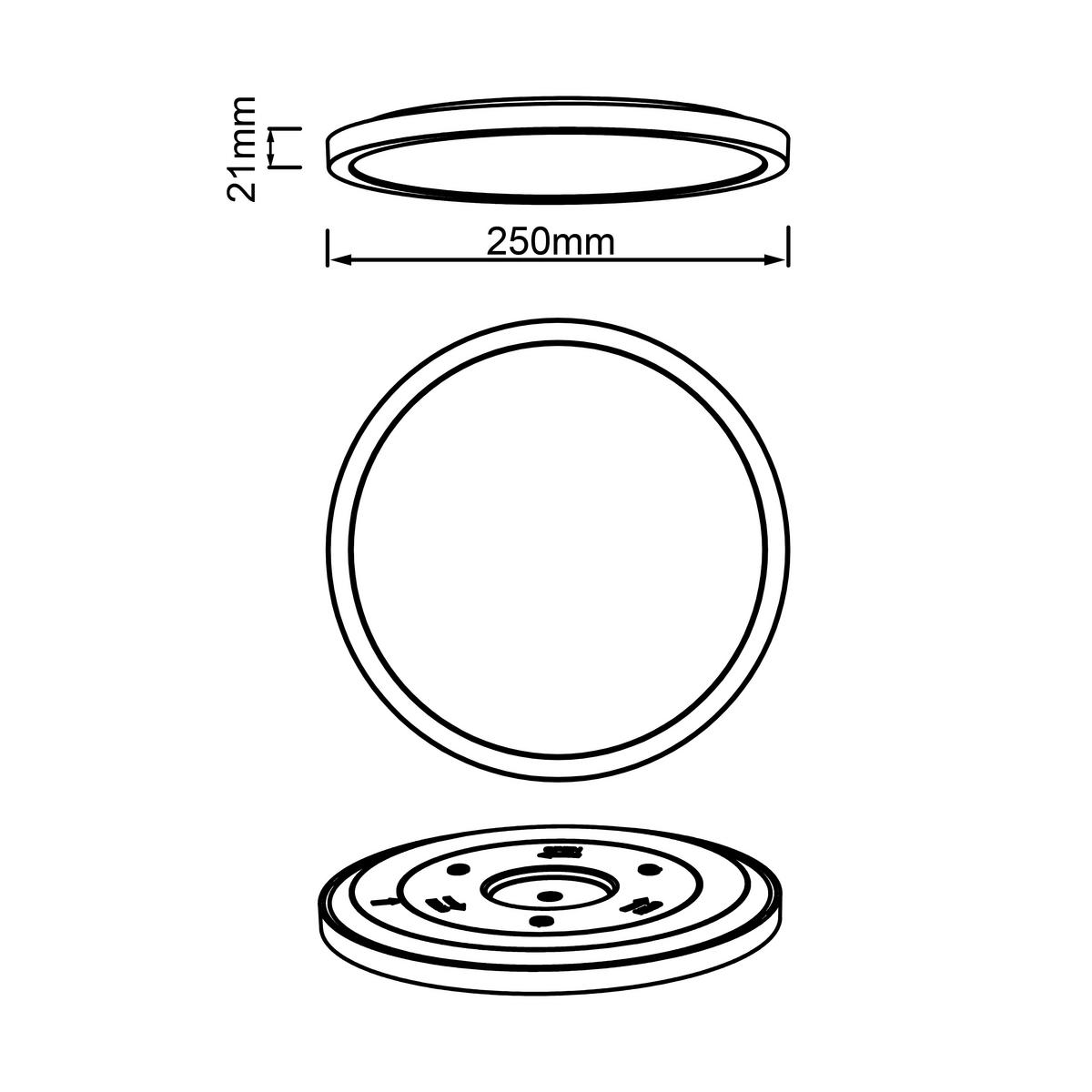 Led-paneel Hk19478s76 Tuco - Schwarz/Weiß, Basics, Kunststoff (25/2,1cm) - Brilliant