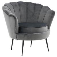 Sessel Calais - Dunkelgrau/Schwarz, Design, Textil/Metall (83/76/77cm) - Livetastic