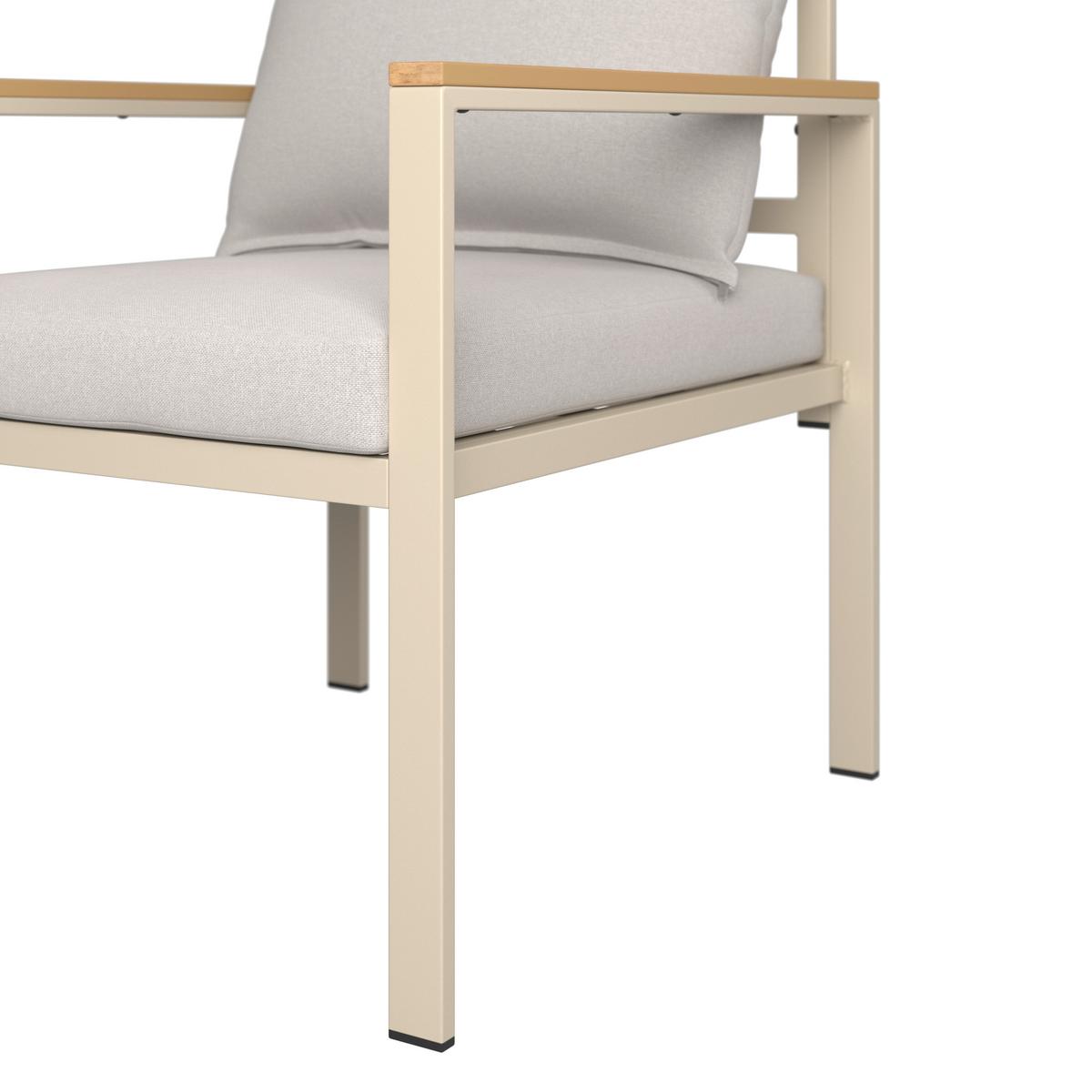 Loungegarnitur München - Beige/Hellgrau, MODERN, Glas/Textil (65/70/108cm) - Beldano