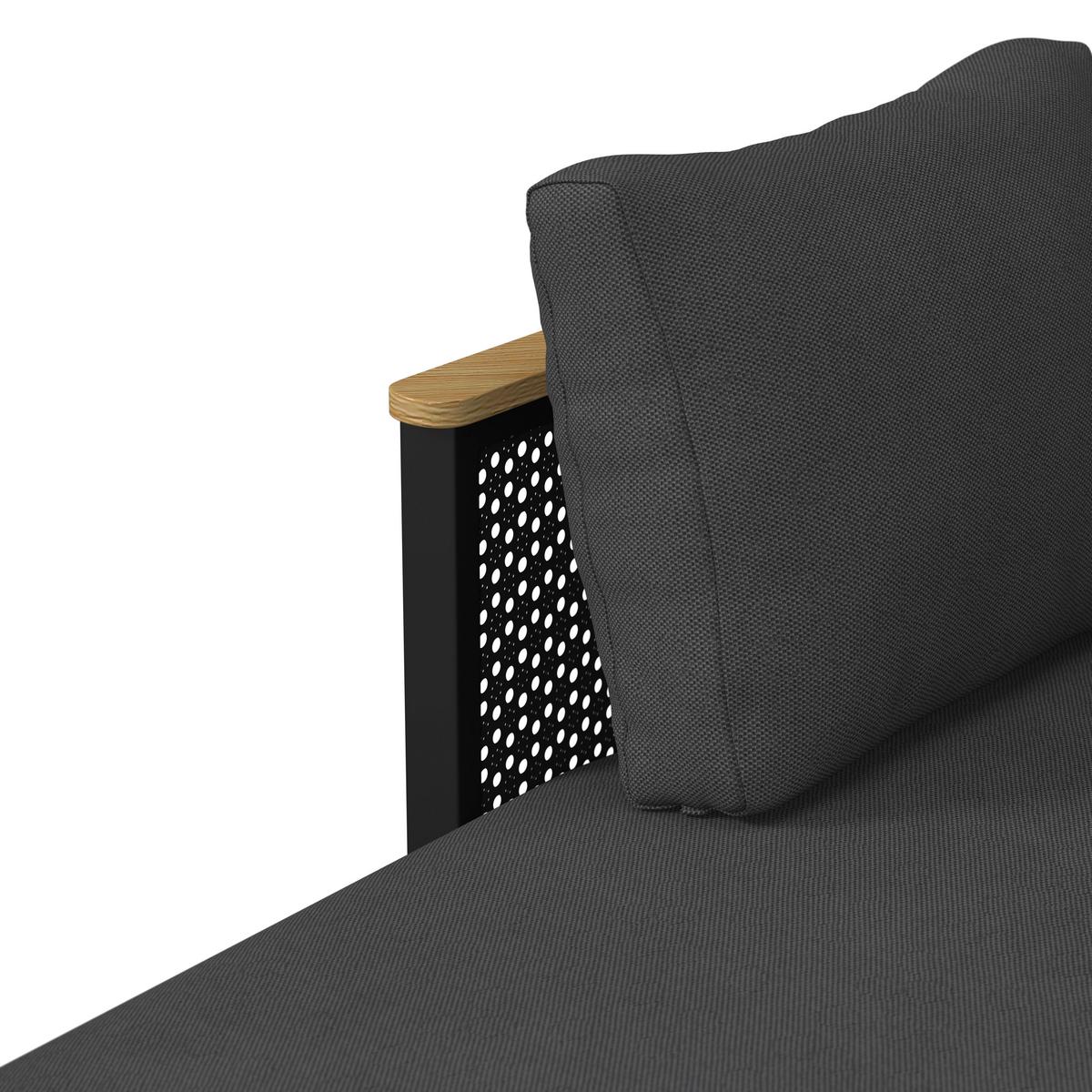 JEDÁLENSKÁ TERASOVÁ SÚPRAVA LISSA - čierna/farba hrušky, Modern, kov/textil - Bessagi Garden