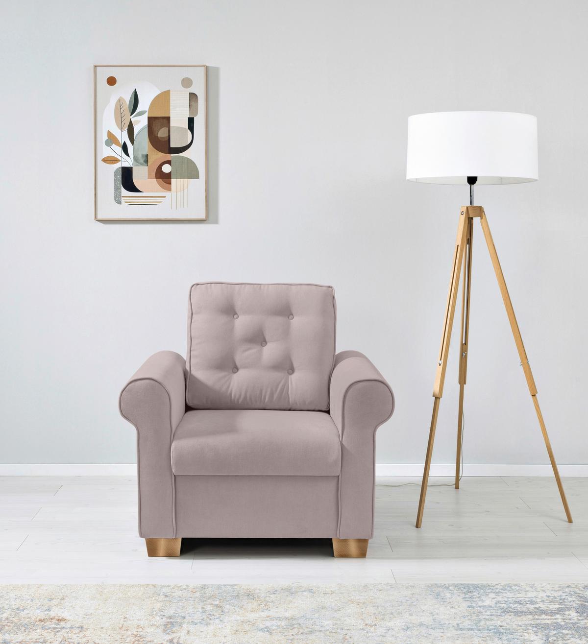 Sessel Arles, Taupe 1 B: 93 Cm - Taupe/Buchefarben, Design, Textil (93/89/82cm) - MID.YOU