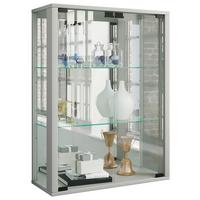 Hängevitrine Udina Silberfarben B: 60 cm - Silberfarben/Schwarz, MODERN, Glas/Holz (60/80/25cm) - MID.YOU