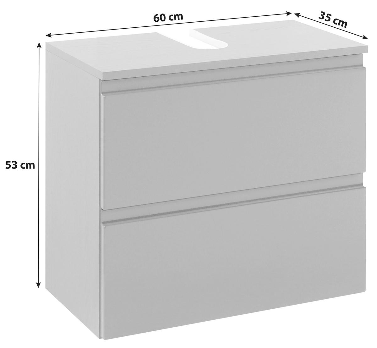 Waschbeckenunterschrank Cardiff B: 60cm Graphitfarben - Graphitfarben, Design, Holzwerkstoff (60/53/35cm) - Held