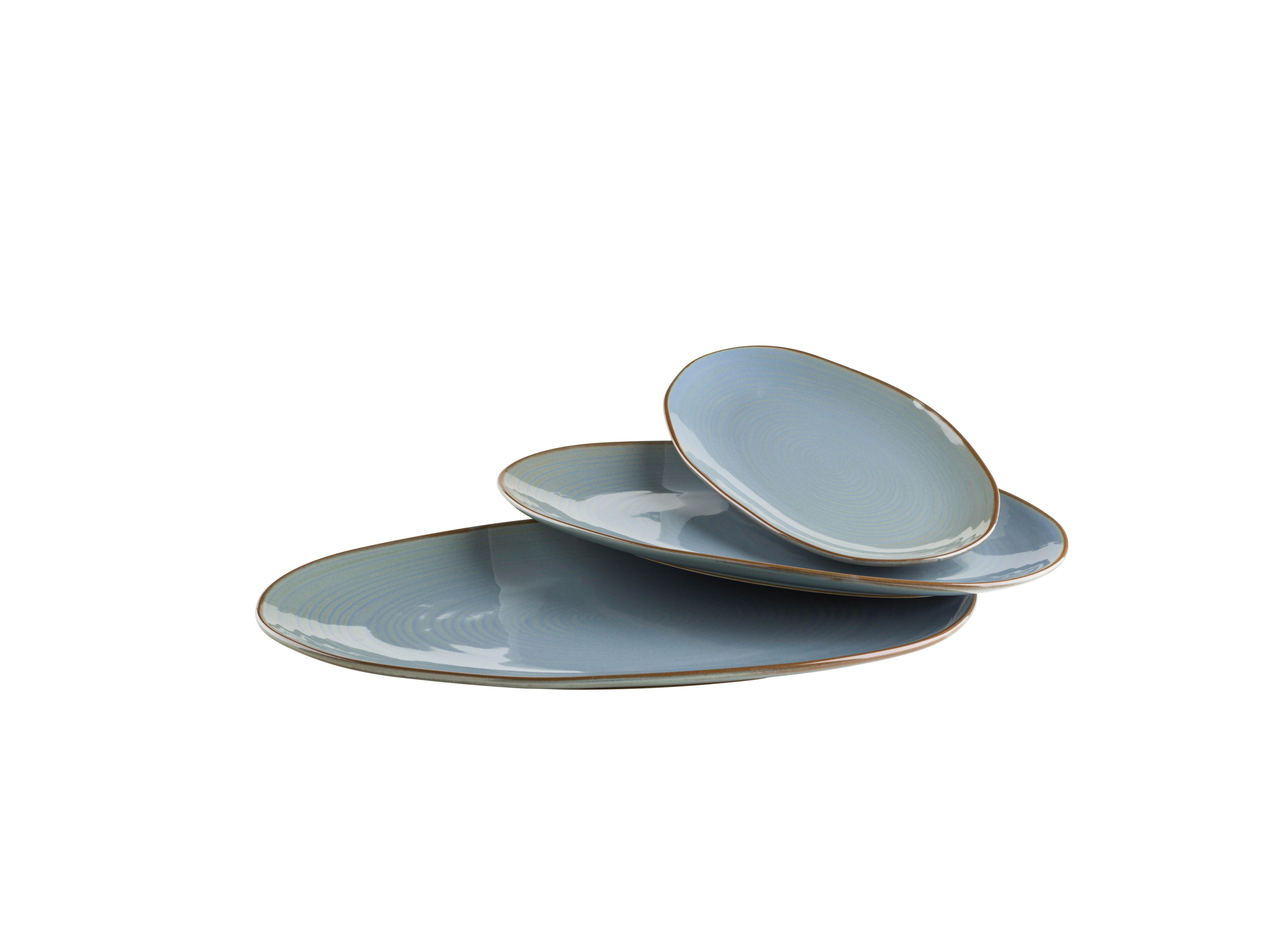 Servierplatte Nottingham 3-Tlg. Oval - Blaugrau, Basics, Keramik - Mäser
