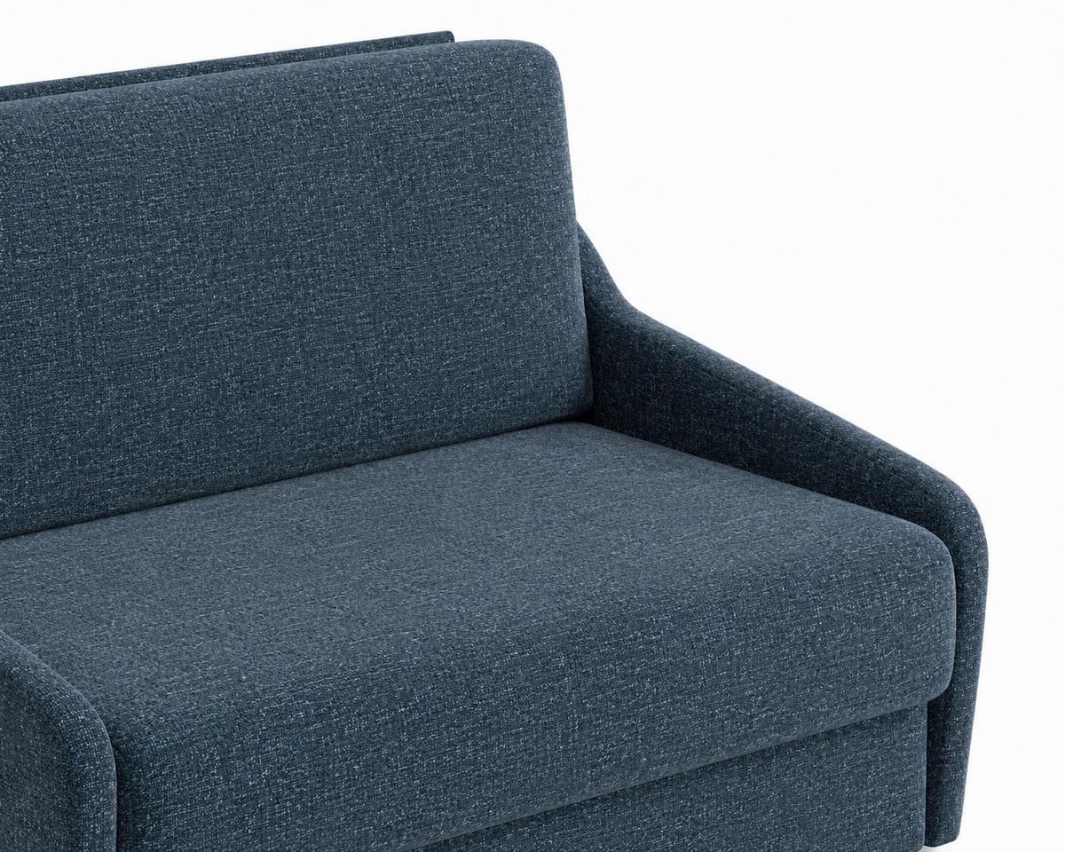 Schlafsofa Fly Dunkelblau, B: 136 cm - Schwarz/Dunkelblau, Design, Textil (136/86/113cm) - MID.YOU