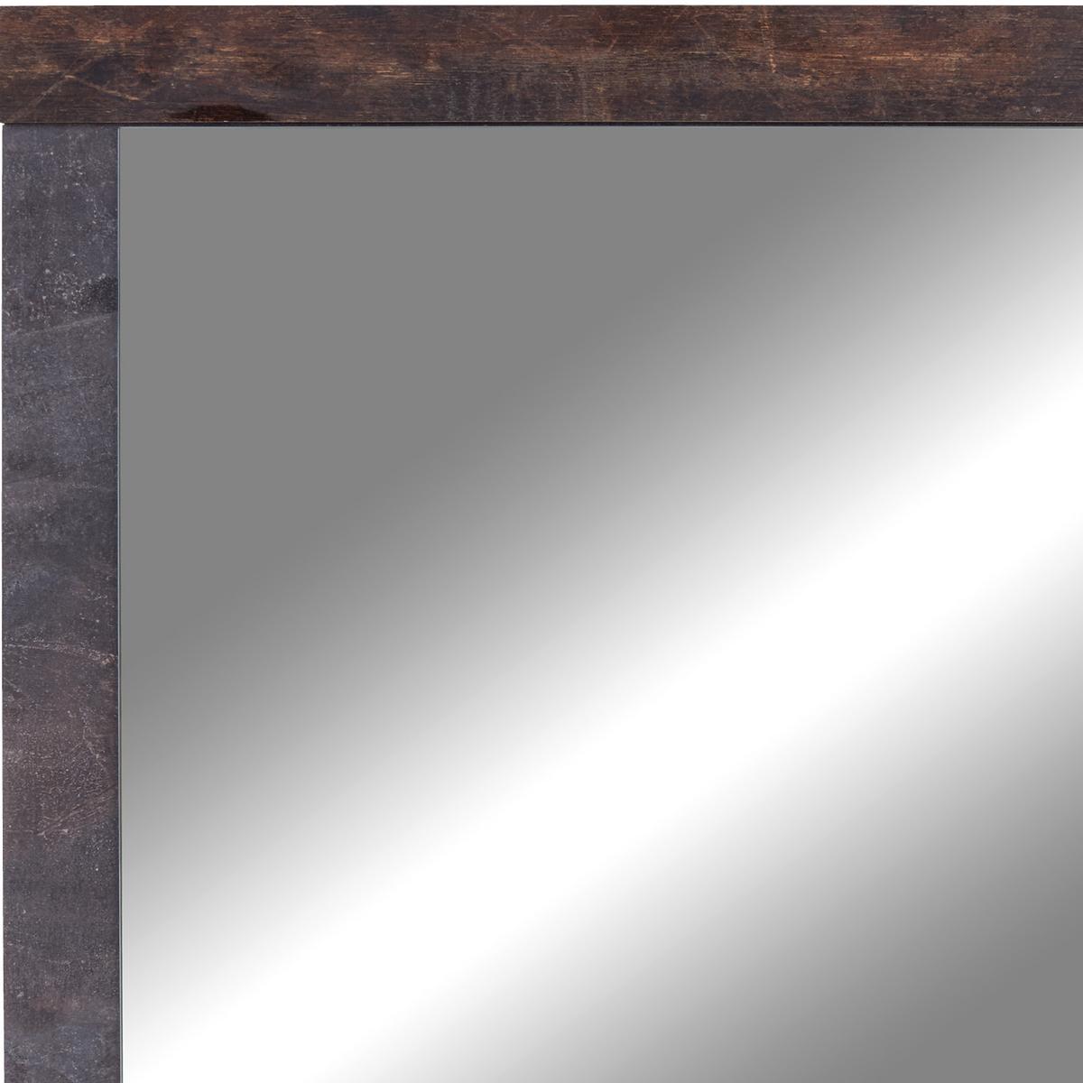 Spiegel Ontario 96x82 Cm, Old Style/betonoptik - Eichefarben/Grau, Trend, Glas/Holzwerkstoff (96/82/2,5cm) - Ondega