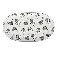 Servírovací podnos Shiva, Ø: 37,5cm - bílá/černá, Lifestyle, keramika (37,5cm) - Premium Living