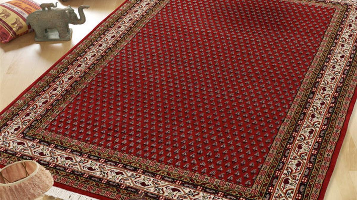 Orientalischer Webteppich Creme/Rot Sakki Mir 200x300 cm - Rot/Creme, Basics, Textil (200/300cm) - Cazaris