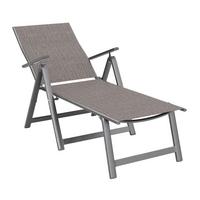 Sonnenliege Verena New Metall/Textil verstellbar - Dunkelgrau, MODERN, Textil/Metall (70/103/146cm) - Beldano