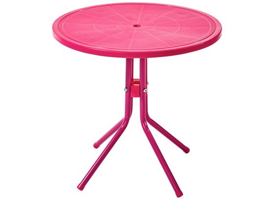 Kinder-Gartentisch Melanie I Stahl, Ø ca. 50 cm - Pink, KONVENTIONELL, Kunststoff/Metall (50/48cm) - Ombra Kinder-Gartentisch Melanie I Stahl, Ø ca. 50 cm - Pink, KONVENTIONELL, Kunststoff/Metall (50/48cm) - Ombra