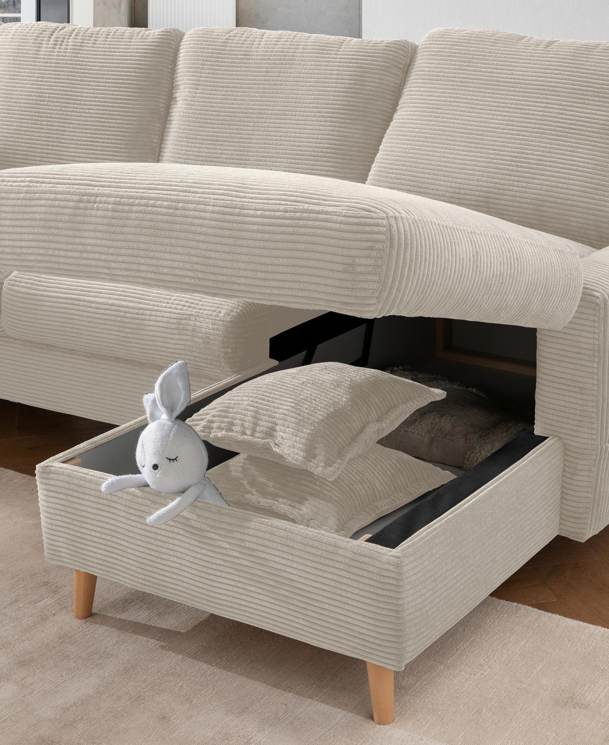 Ecksofa Valentina - Beige/Naturfarben, Design, Textil (228/150cm) - P & B