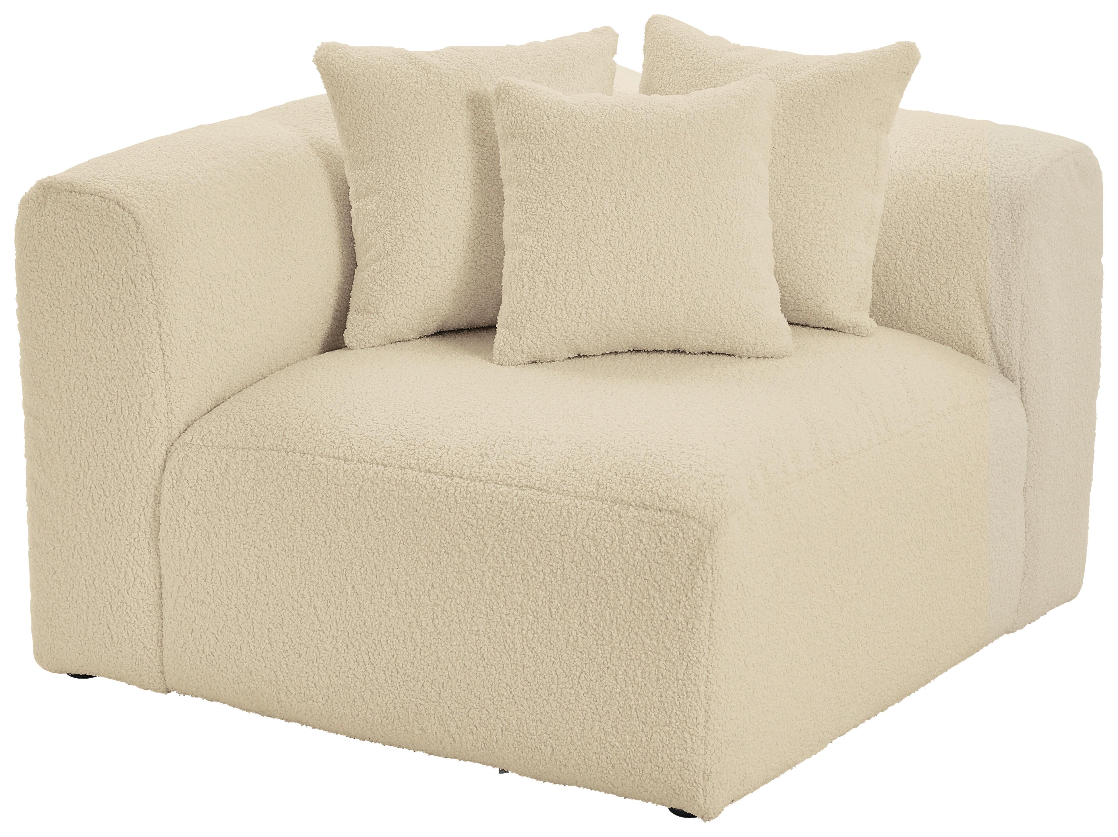 Modul Sofa Bloom Ecke B: 115 cm Beige - Beige, Trend, Textil (115/70/115cm) - Livetastic