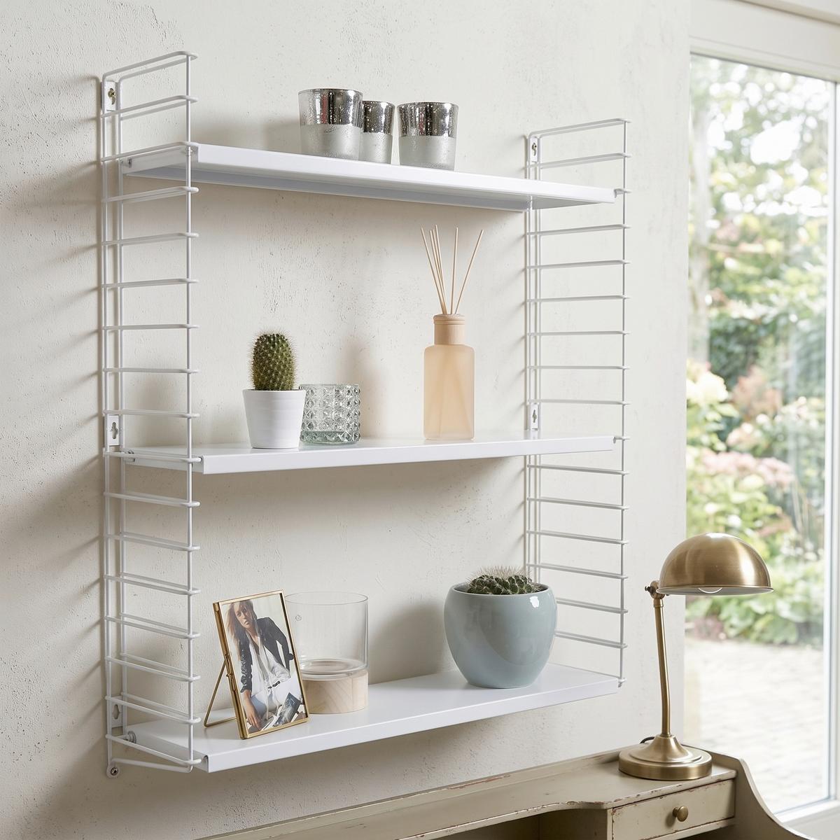 Wandregal Tomado B: 70 cm Weiß Metall 3 Fächer - Weiß, KONVENTIONELL, Metall (70/68/21cm) - Tomado