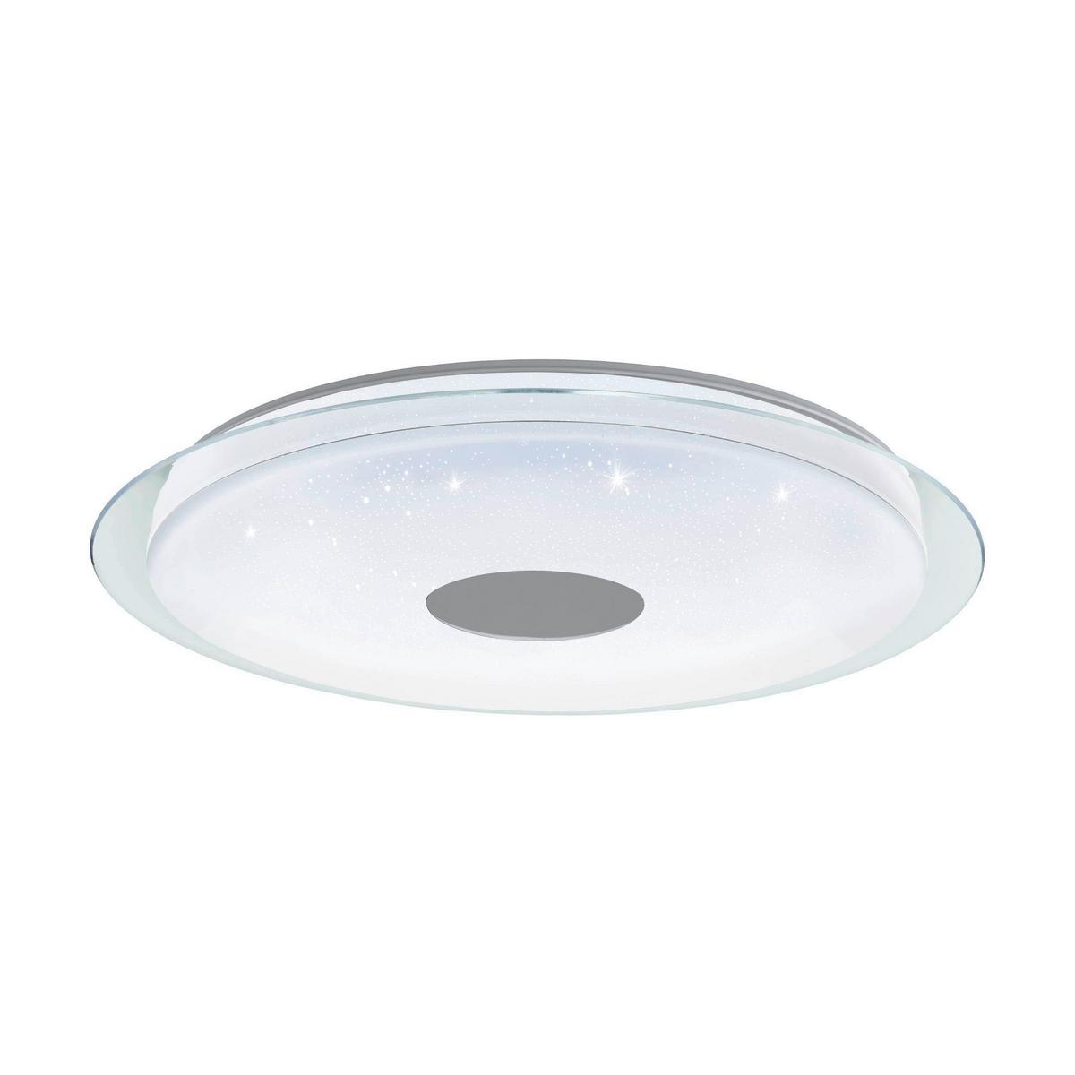 Deckenleuchte Lanciano Ø 77 cm Mit Smartphone-Steuerung Rund - Chromfarben/Weiß, Basics, Kunststoff/Metall (77/9,5cm) - Eglo