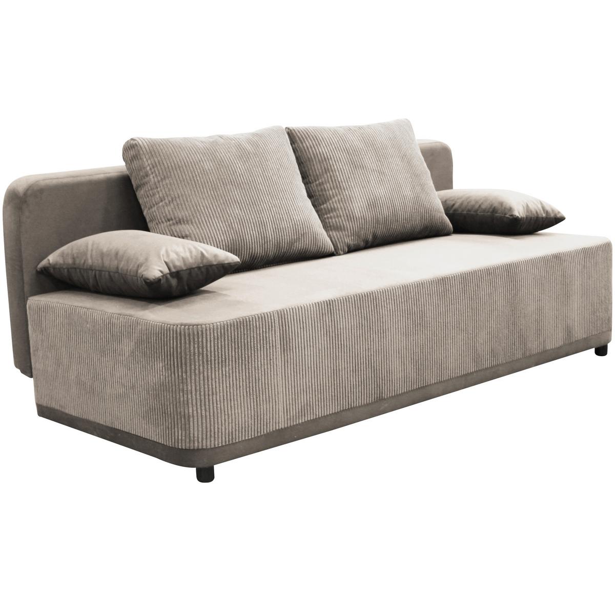 Schlafsofa Stella Braun B: 197 cm - Schwarz/Braun, Design, Textil (197/90/83cm) - MID.YOU