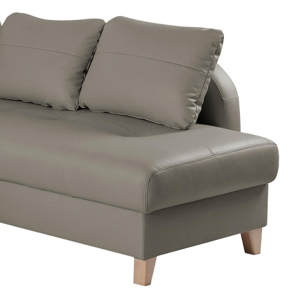 Ecksofa Compact Schlammfarben B: 227x168 cm - Schlammfarben/Buchefarben, Design, Leder/Textil (227/168cm) - Livetastic