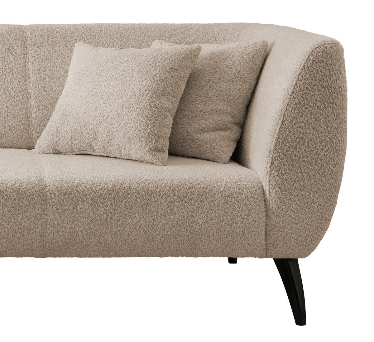 Ecksofa Colori Beige S: 160/264 Cm - Beige/Schwarz, MODERN, Holz/Textil (160/264cm) - MID.YOU