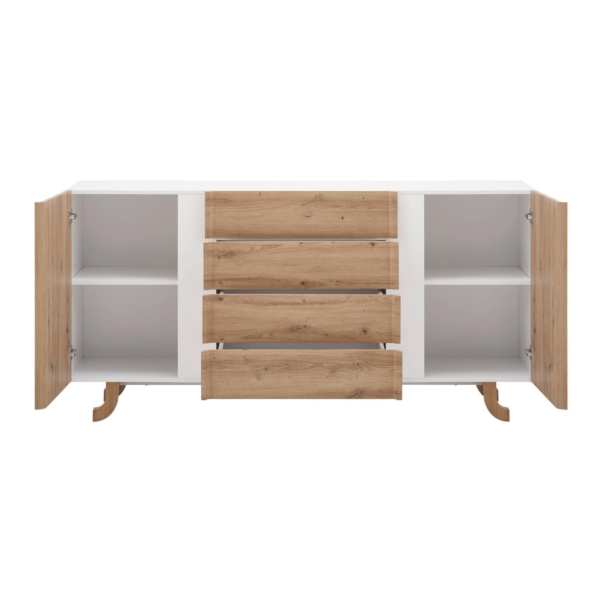 Komoda VIRA - bílá/barvy borovice, Moderní, dřevo (172/85/43cm) - Bessagi Home