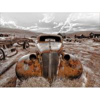 Leinwandbild Lost Car Oldtimer Braun/rostfarben 77x57 Cm - Rostfarben/Braun, Basics, Holzwerkstoff (77/57/2cm)