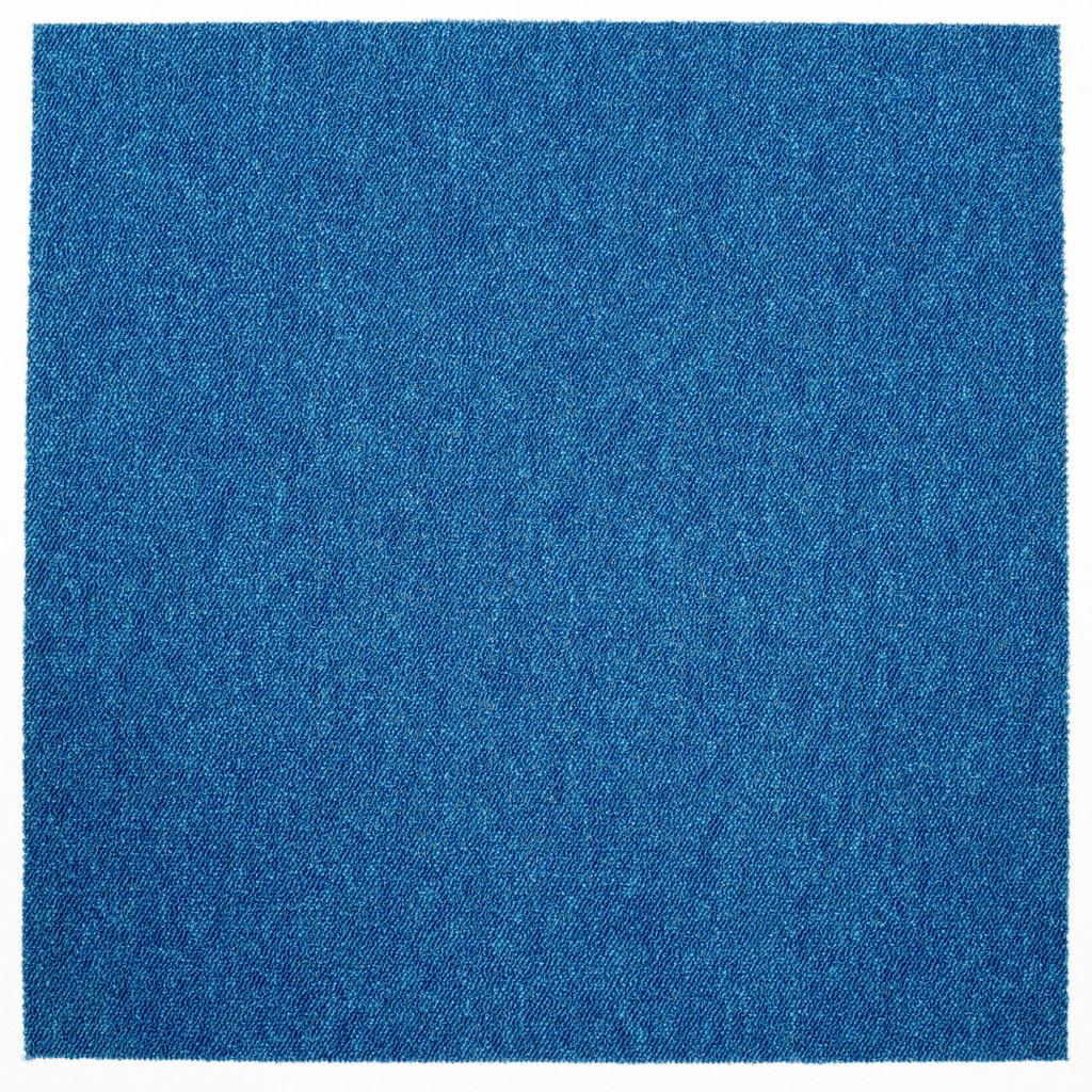 Teppichfliese Blau Mustang 50x50 cm Florhöhe 3 mm