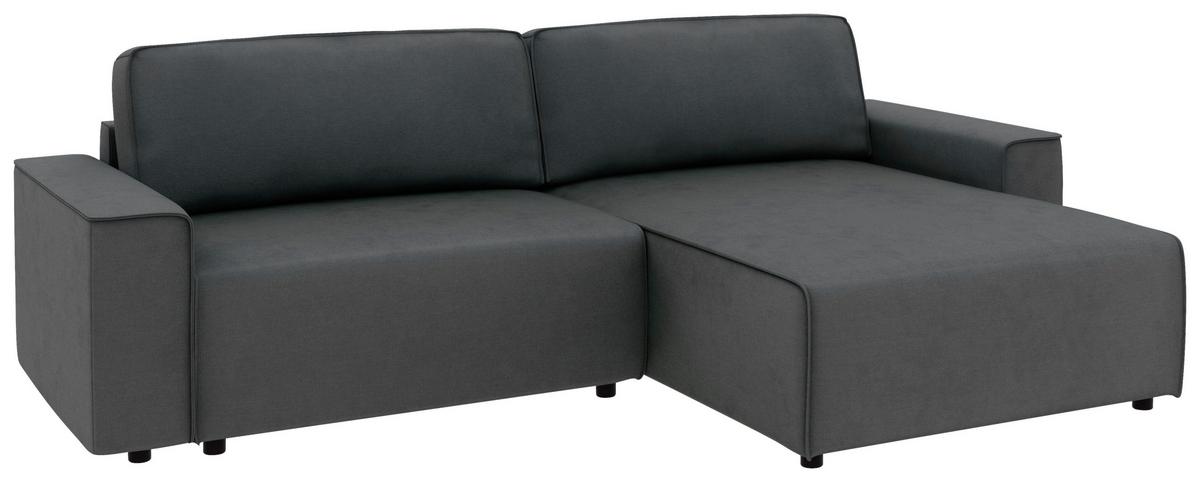 Ecksofa Chance Anthrazit S: 265x164 cm - Anthrazit/Schwarz, MODERN, Textil (265/164cm) - Trendmanufaktur
