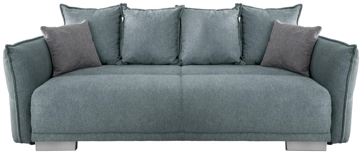 Bigsofa Pera, Mintgrün B: 242 cm - Chromfarben/Silberfarben, MODERN, Textil (242/71/90/131cm) - Livetastic