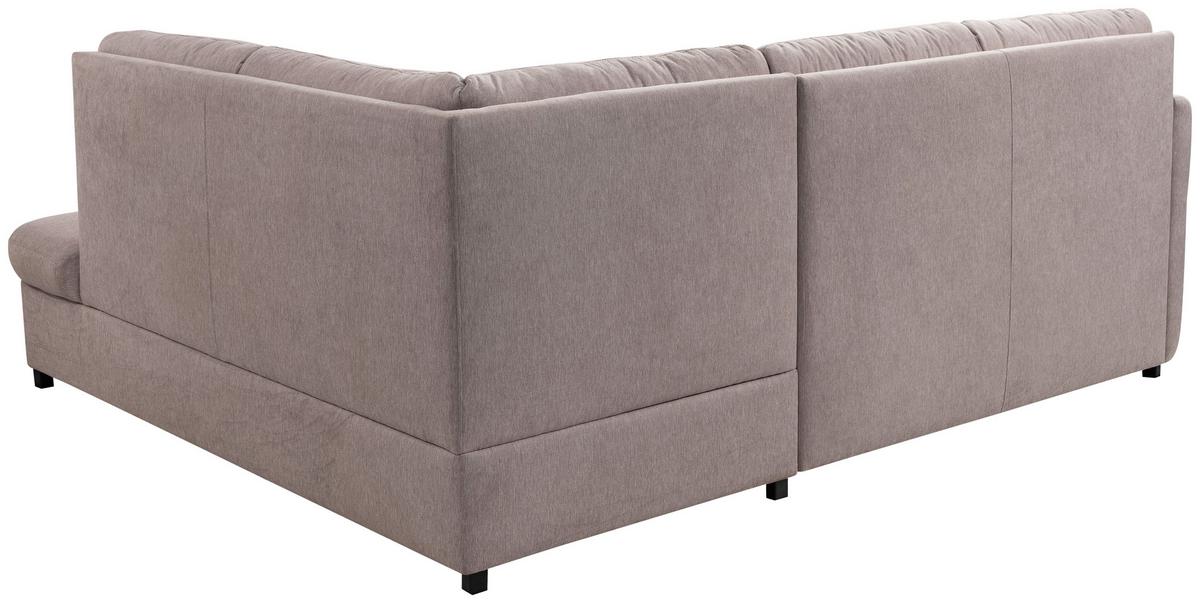 Rohová sedačka GUSTO, pravá, šedobéžová - černá/šedobéžová, Basics, dřevo/textil (240/200cm)