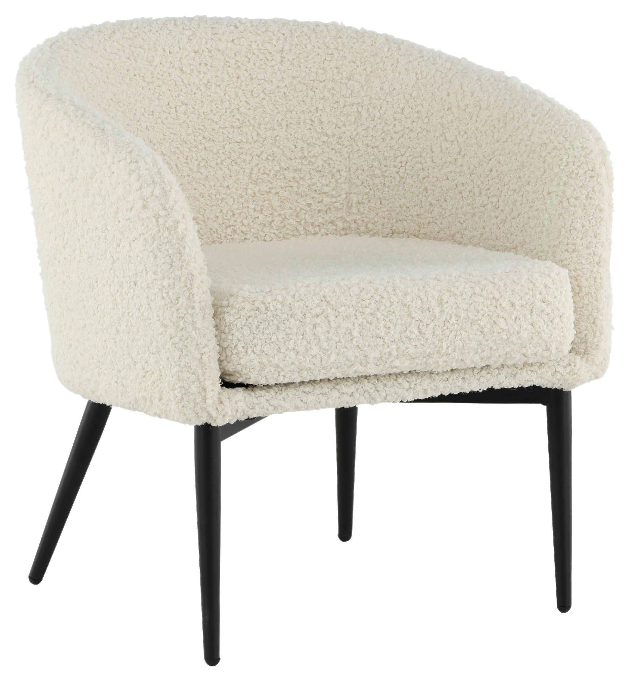 Sessel Fluffy - Schwarz/Weiß, Design, Kunststoff/Textil (66/70,5/64cm) - Livetastic