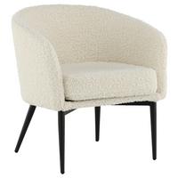 Sessel Fluffy - Schwarz/Weiß, Design, Kunststoff/Textil (66/70,5/64cm) - Livetastic