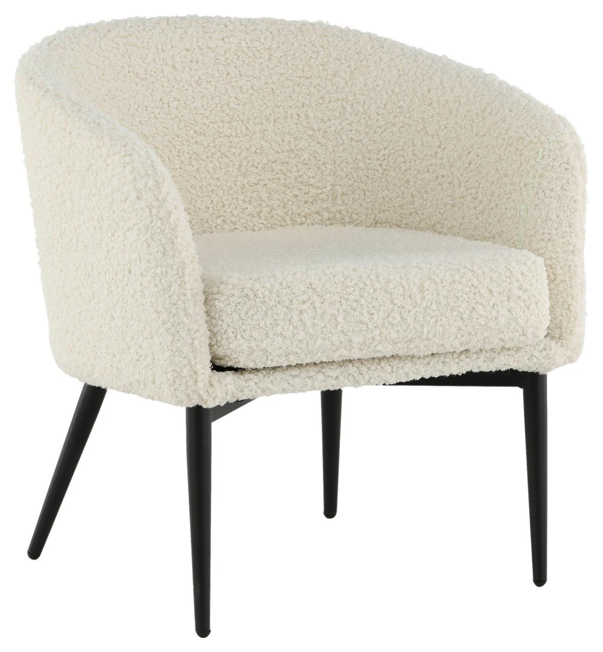 Sessel Fluffy - Schwarz/Weiß, Design, Kunststoff/Textil (66/70,5/64cm) - Livetastic