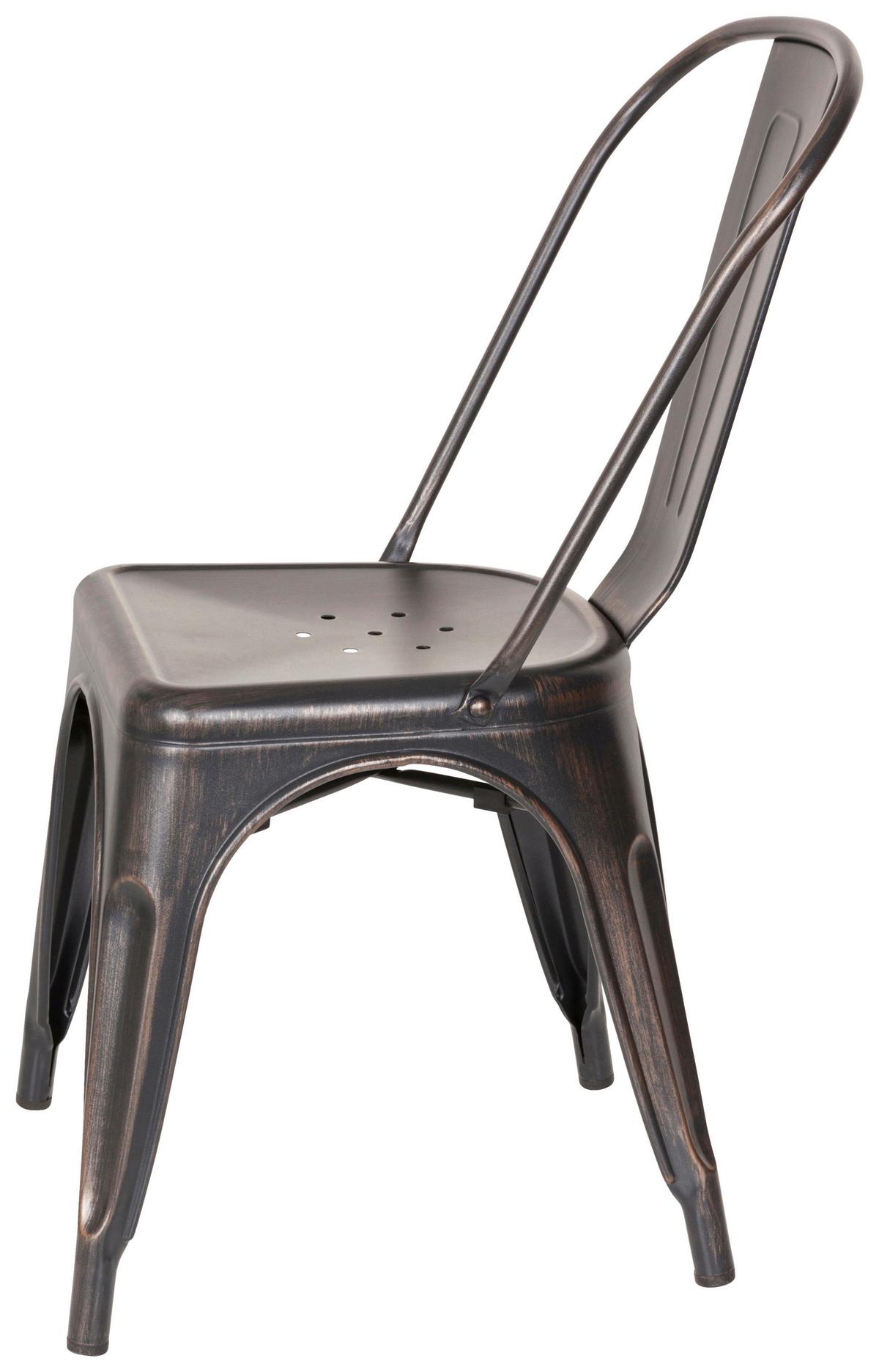 Stuhl Vantaggio Comfort Stapelbar Schwarz/Goldfarben - Goldfarben/Schwarz, Basics, Metall (44/84/54cm) - MID.YOU