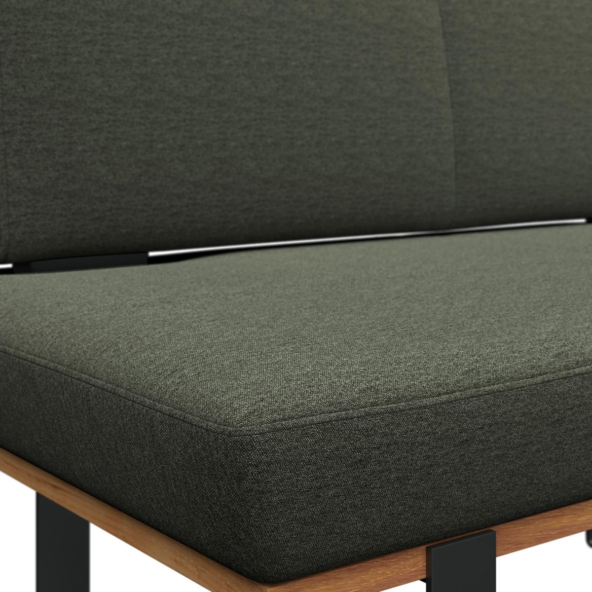 Sitzbank Tristan Webstoff grün, B: 130cm - Schwarz/Grün, MODERN, Holz/Textil (130/48/90cm) - James Wood