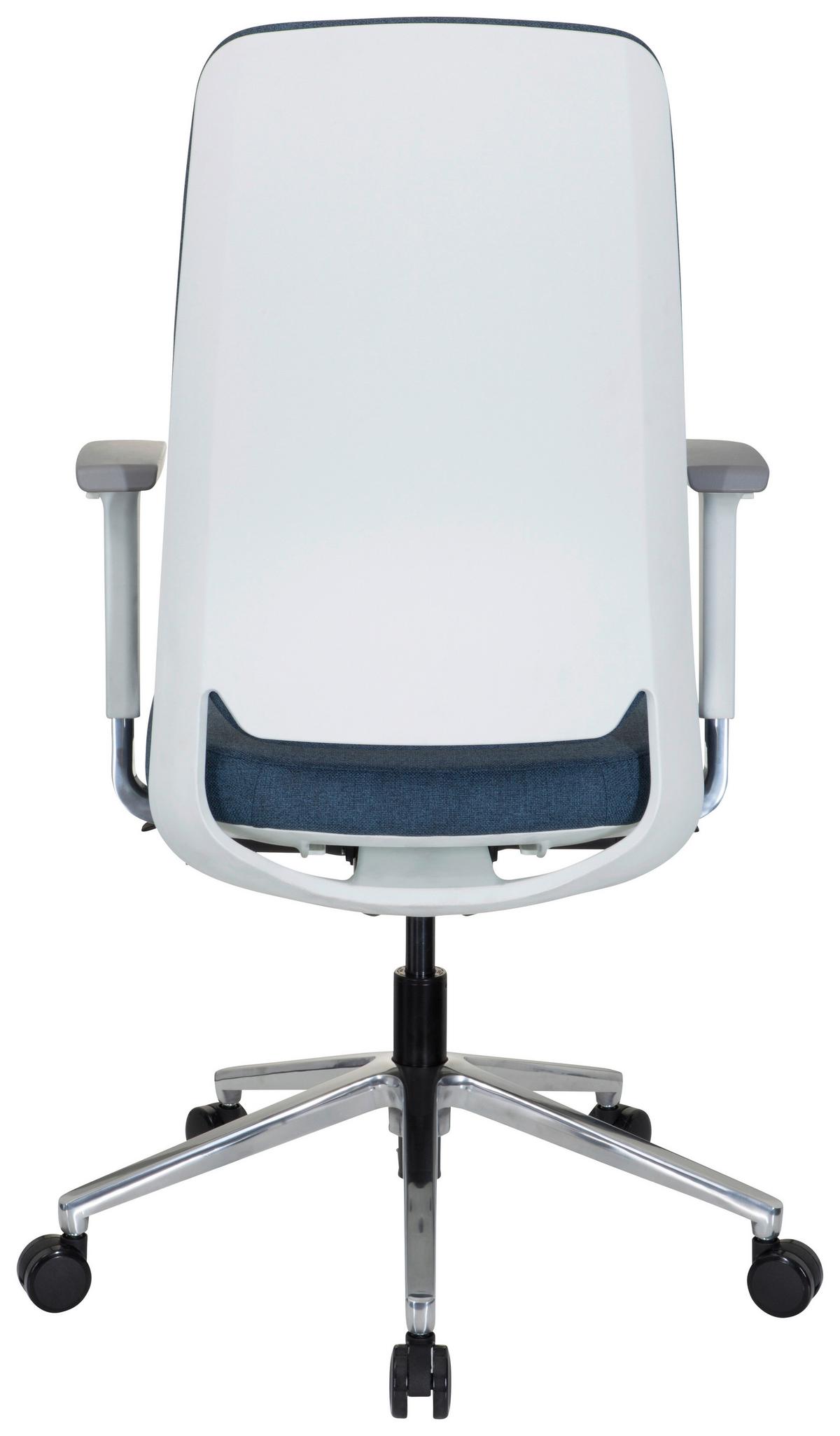 Drehstuhl Chiaro T4 White Armstützen Blau/weiß Bis 110kg - Blau/Weiß, MODERN, Kunststoff/Textil (56/131/67cm) - MID.YOU