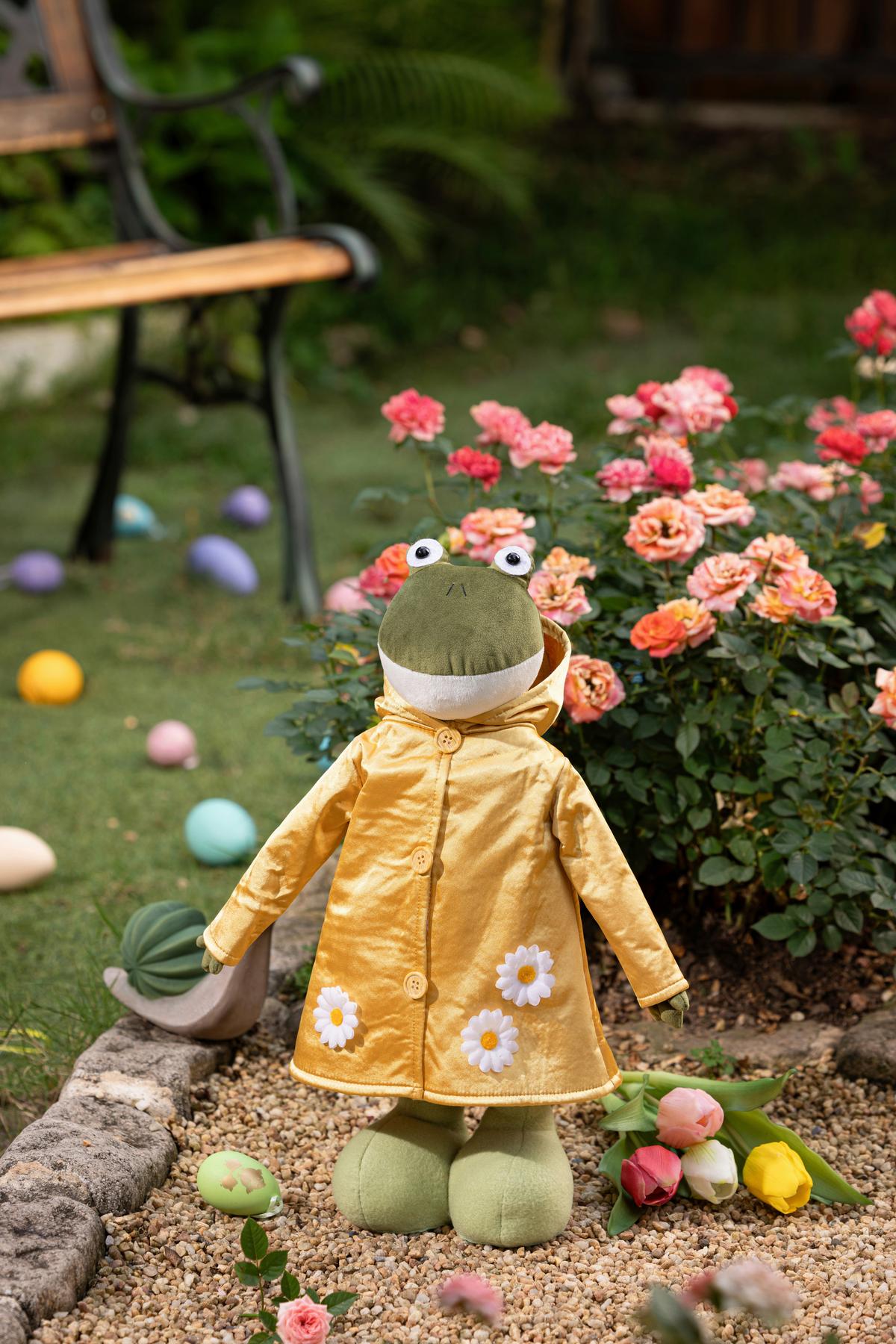 Dekofrosch Mara - Gelb/Grün, KONVENTIONELL, Naturmaterialien/Kunststoff (19/10/40-56cm) - Luca Bessoni