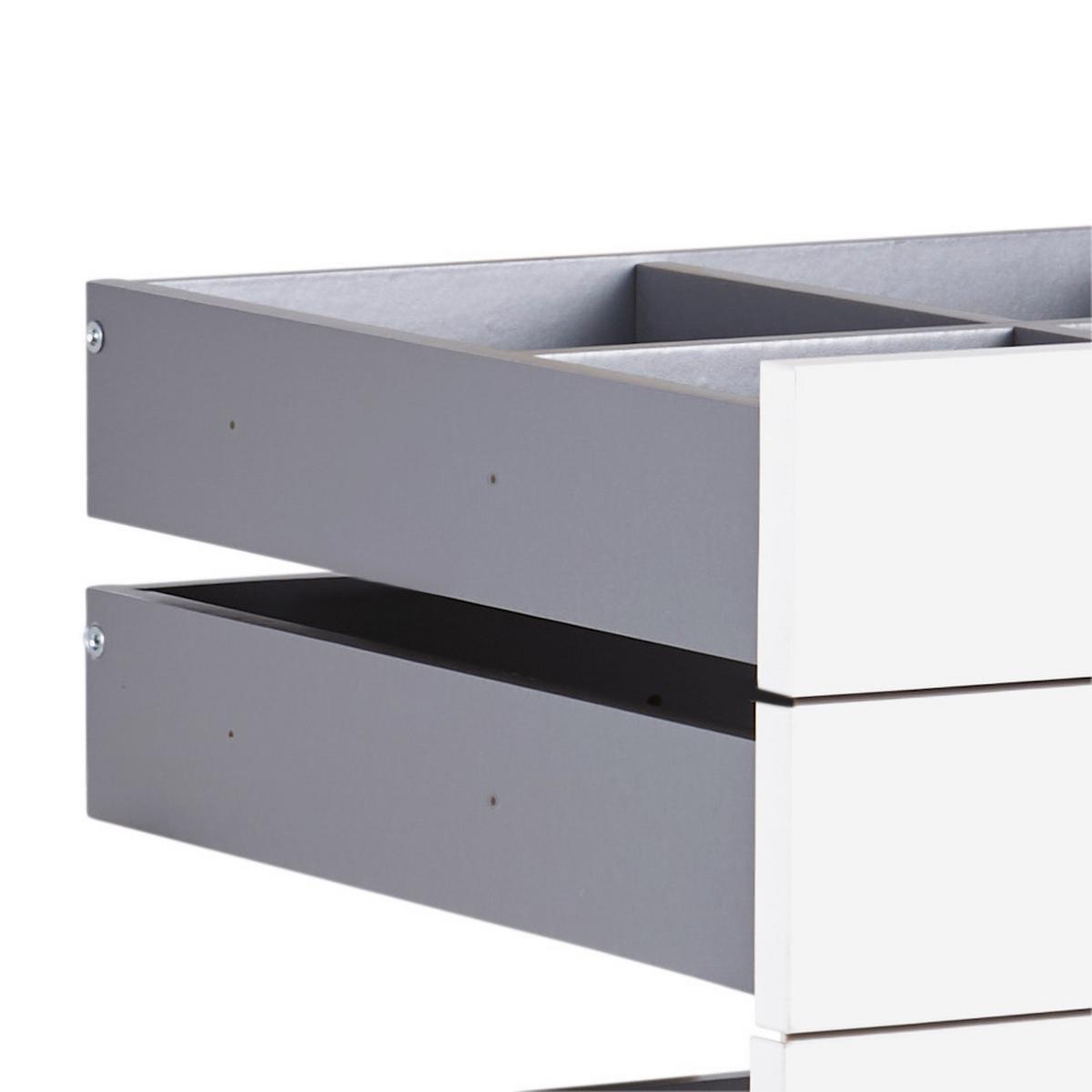 Schubladeneinsatz Unit Weiß B: 45,3 cm 4 Fächer - Weiß, MODERN, Holzwerkstoff (45,3/83/47cm) - Ondega