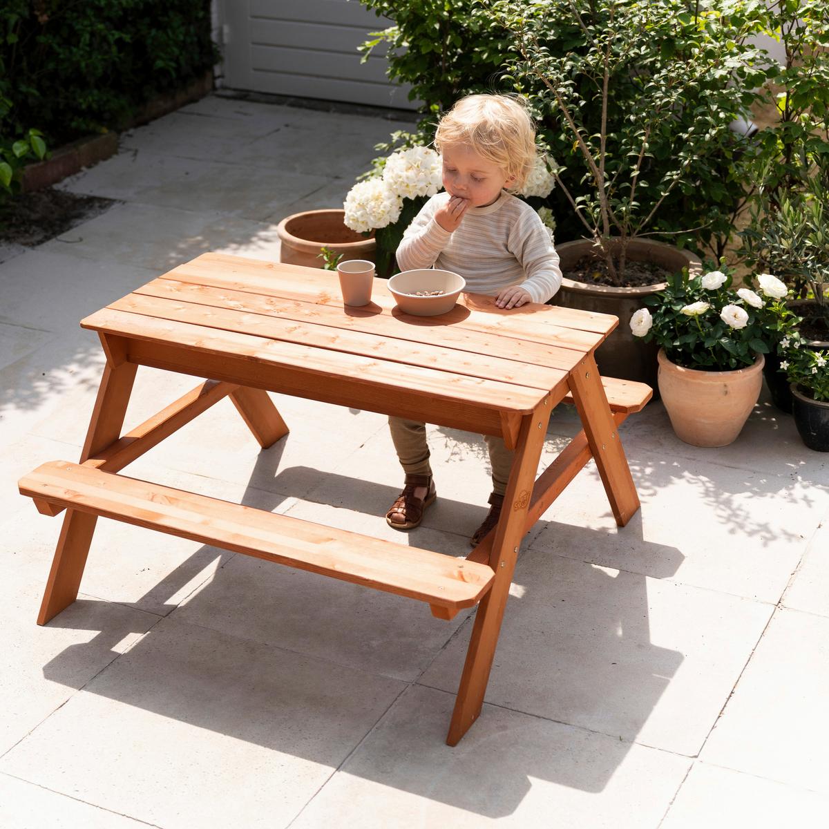 Sand- und Wassertisch C052.005.00 - Braun, KONVENTIONELL, Holz/Kunststoff (89/50,5/89cm) - Ambia Garden