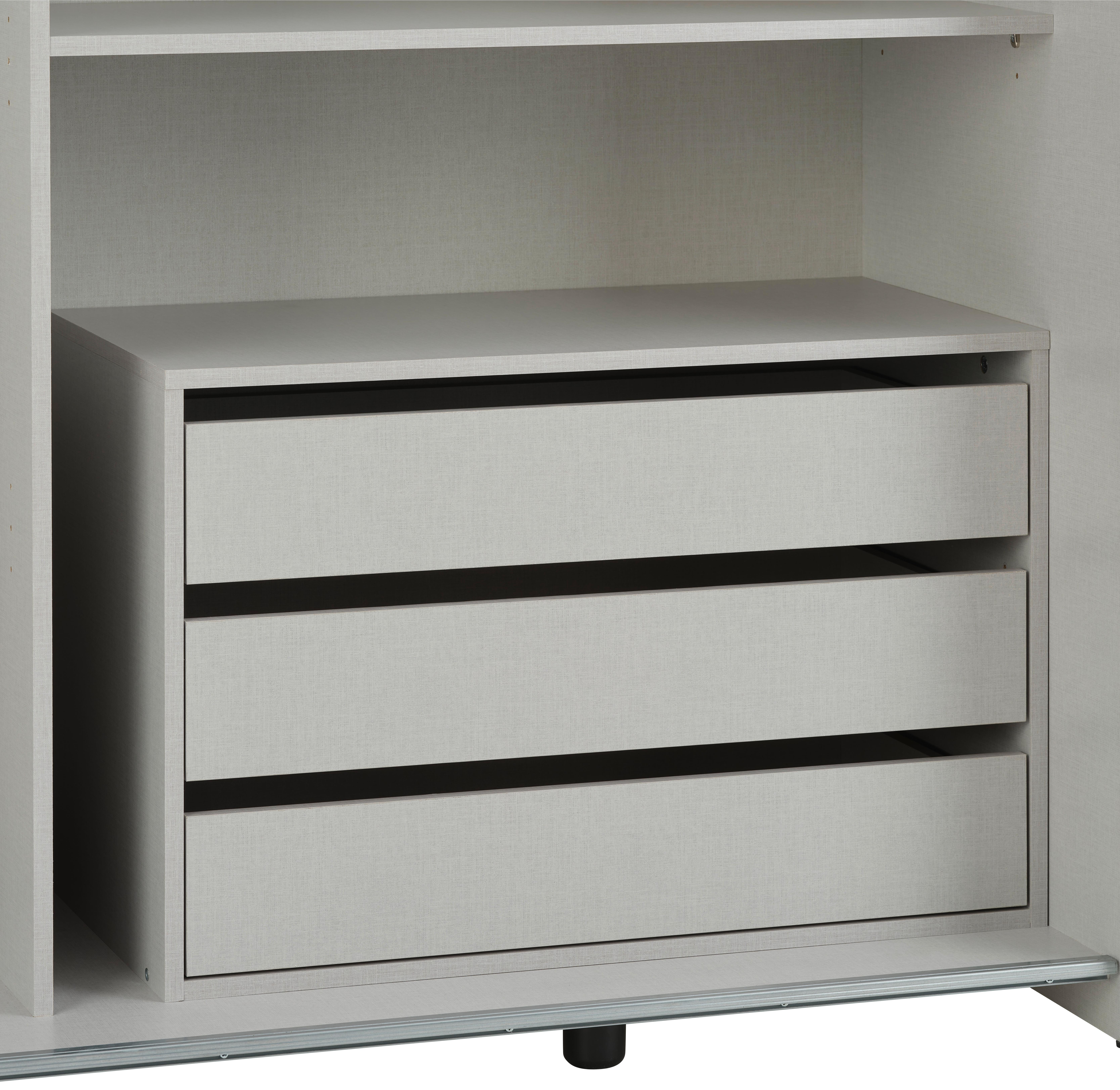 Fiókos Szekrénybetét Time 74/49cm - szürkésfehér, Basics, faalapú anyag (74/49/40cm) - Best Price