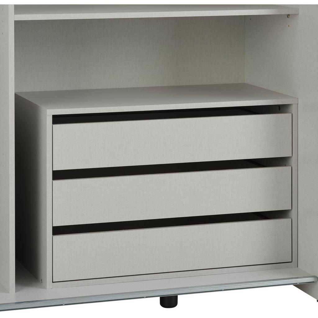 Schubkasteneinsatz Time B: 74 cm, Grauweiß Mit 3 Laden