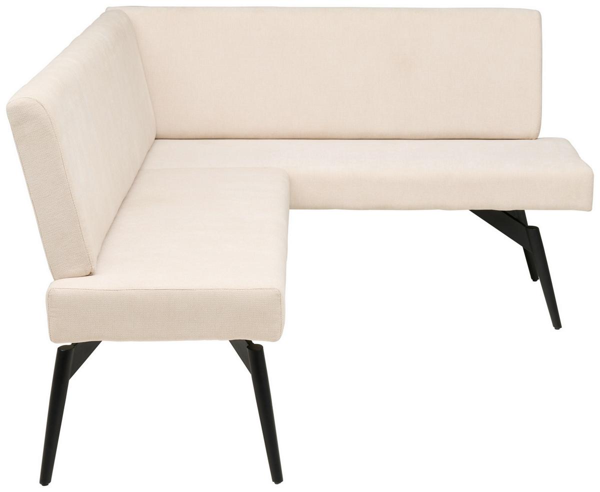 Eckbank Tinos Beige, S: 190x150 Cm - Beige/Schwarz, KONVENTIONELL, Textil/Metall (190/150cm) - MID.YOU