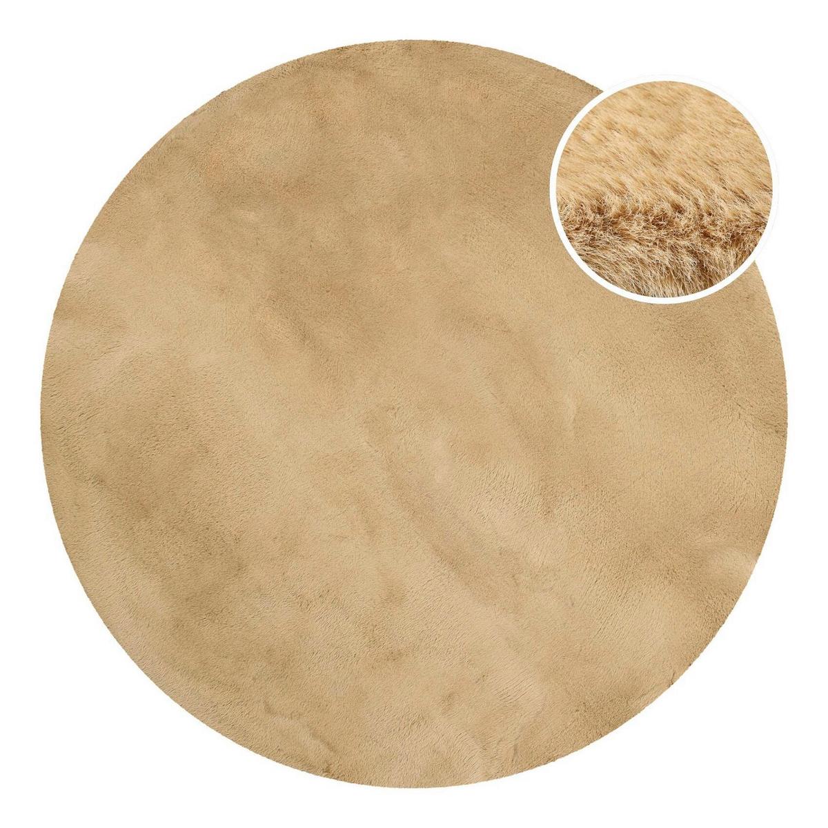 Hochflorteppich Beige, Ø: Ca. 100 Cm - Beige, KONVENTIONELL, Textil (100cm) - Esprit